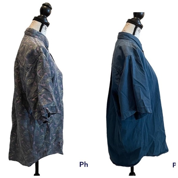 Vintage Bugle Boy Shirts Blue Paisley Size Medium Bundle Set Preppy Frat office - Picture 4 of 7